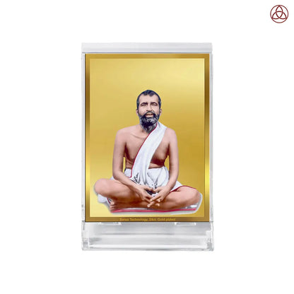 Sri Ramakrishna Paramahamsa | Enlightened Mystic of Bhakti & Vedanta Car Dashboard Frame in 24K Gold Plated Foil