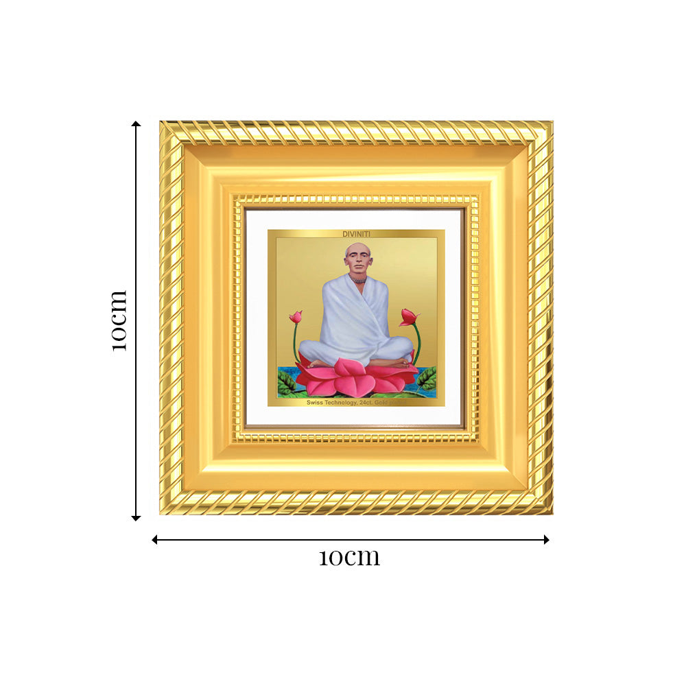 Diviniti Saint Ram Thakur Tabletop Photo Frame in 24K Gold Plated Foil | Peace, Devotion & Spiritual Blessings | DG015S1A (10x10 CM)