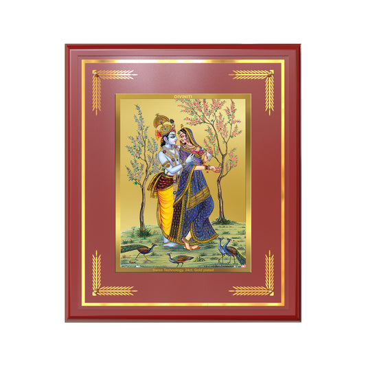 Radha Krishna | Divine Love Eternal Wall Mount Photo Frame in 24K Gold Plated Foil