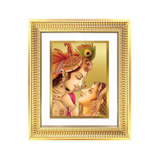 Krishna with Flute | Lord Krishna Wall Mount Photo Frame in 24K Gold Plated Foil