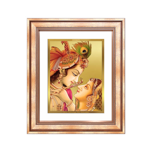 Krishna with Flute | Lord Krishna Wall Mount Photo Frame in 24K Gold Plated Foil