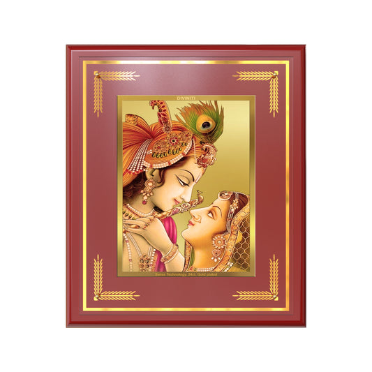 Krishna with Flute | Lord Krishna Wall Mount Photo Frame in 24K Gold Plated Foil