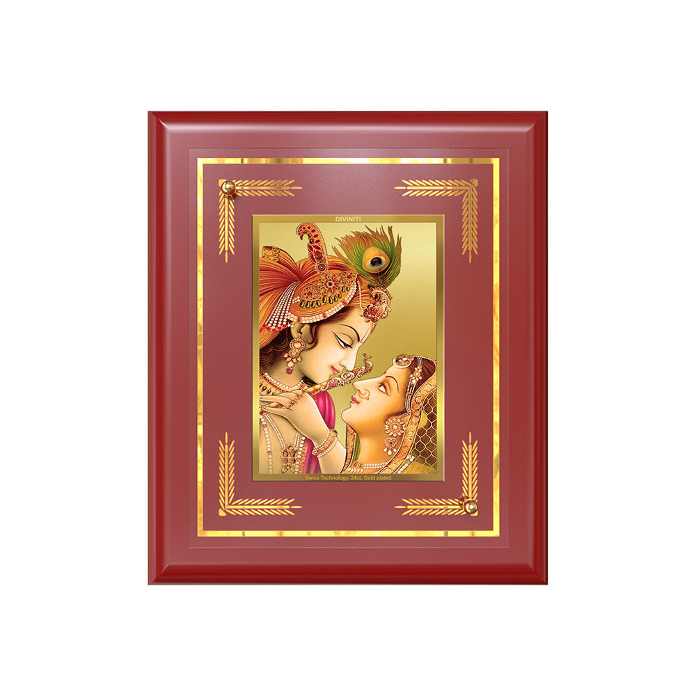 Krishna with Flute | Lord Krishna Wall & Tabletop Frame in 24K Gold Plated Foil