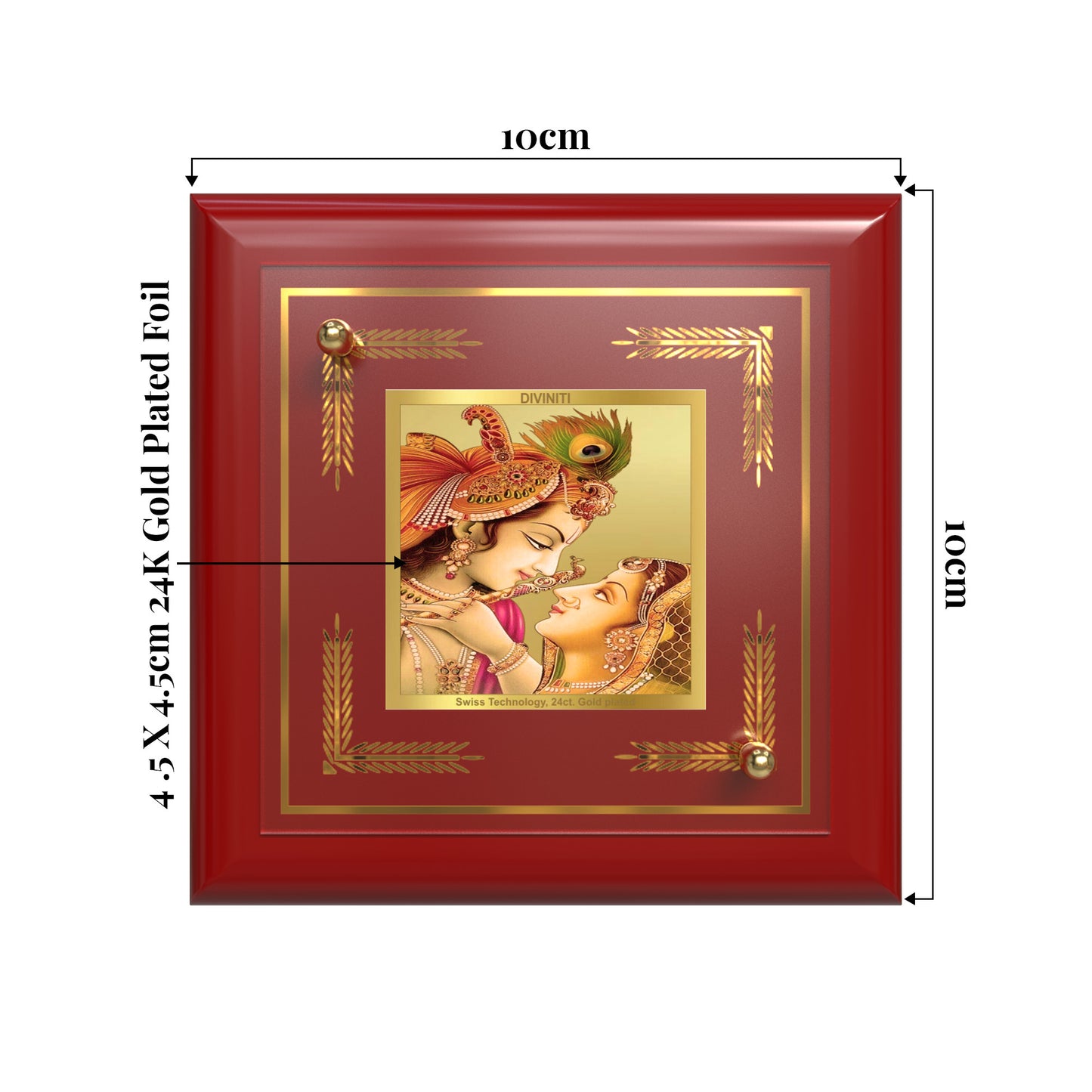 Krishna with Flute | Lord Krishna Tabletop Frame in 24K Gold Plated Foil