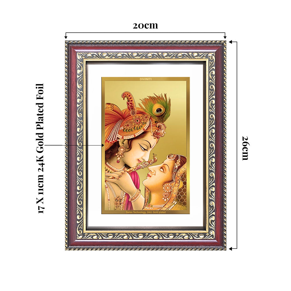 Krishna with Flute | Lord Krishna Wall and Tabletop Photo Frame in 24K Gold Plated Foil