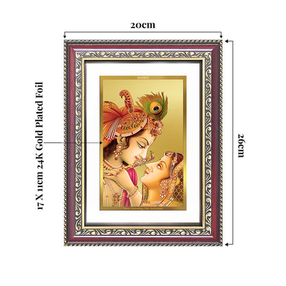 Krishna with Flute | Lord Krishna Wall and Tabletop Photo Frame in 24K Gold Plated Foil