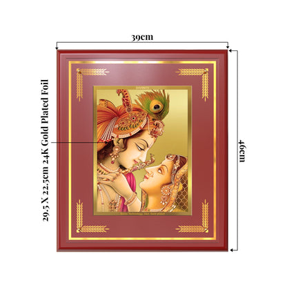 Krishna with Flute | Lord Krishna Wall Mount Photo Frame in 24K Gold Plated Foil