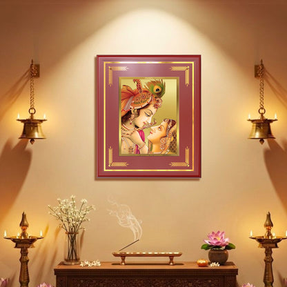 Krishna with Flute | Lord Krishna Wall Mount Photo Frame in 24K Gold Plated Foil
