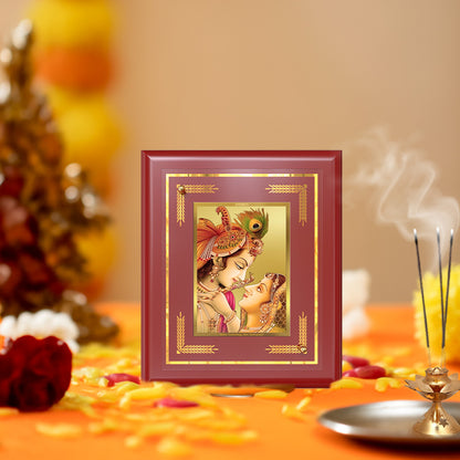 Krishna with Flute | Lord Krishna Wall & Tabletop Frame in 24K Gold Plated Foil