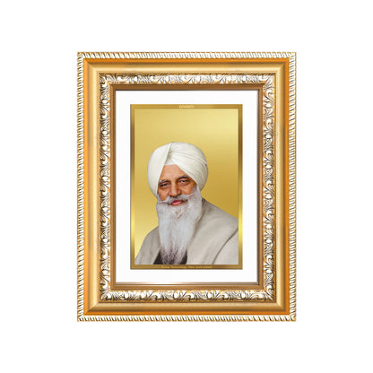 Baba Gurinder Singh Ji wall and tabletop photo frame in 24K gold plated foil, showcasing the revered spiritual master.
