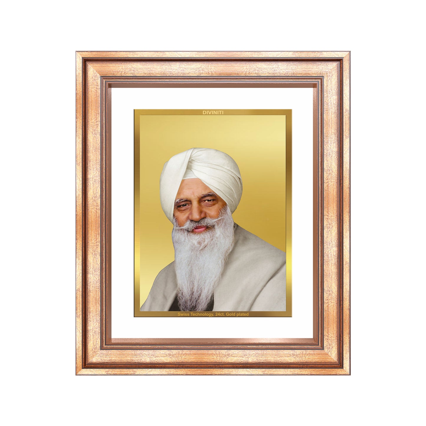 Baba Gurinder Singh Ji Maharaj | Spiritual Master of Radha Soami Satsang Beas Wall Mount Photo Frame in 24K Gold Plated Foil