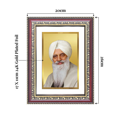 Baba Gurinder Singh Ji | Spiritual Master of Radha Soami Satsang Beas Wall and Tabletop Photo Frame in 24K Gold Plated Foil