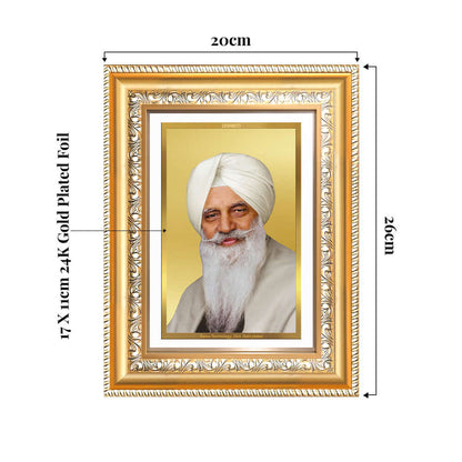 Baba Gurinder Singh Ji | Spiritual Master of Radha Soami Satsang Beas Wall and Tabletop Photo Frame in 24K Gold Plated Foil