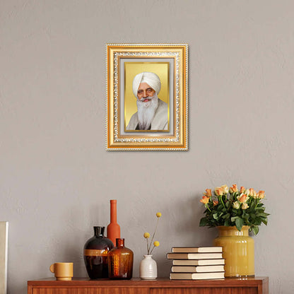 Baba Gurinder Singh Ji | Spiritual Master of Radha Soami Satsang Beas Wall and Tabletop Photo Frame in 24K Gold Plated Foil