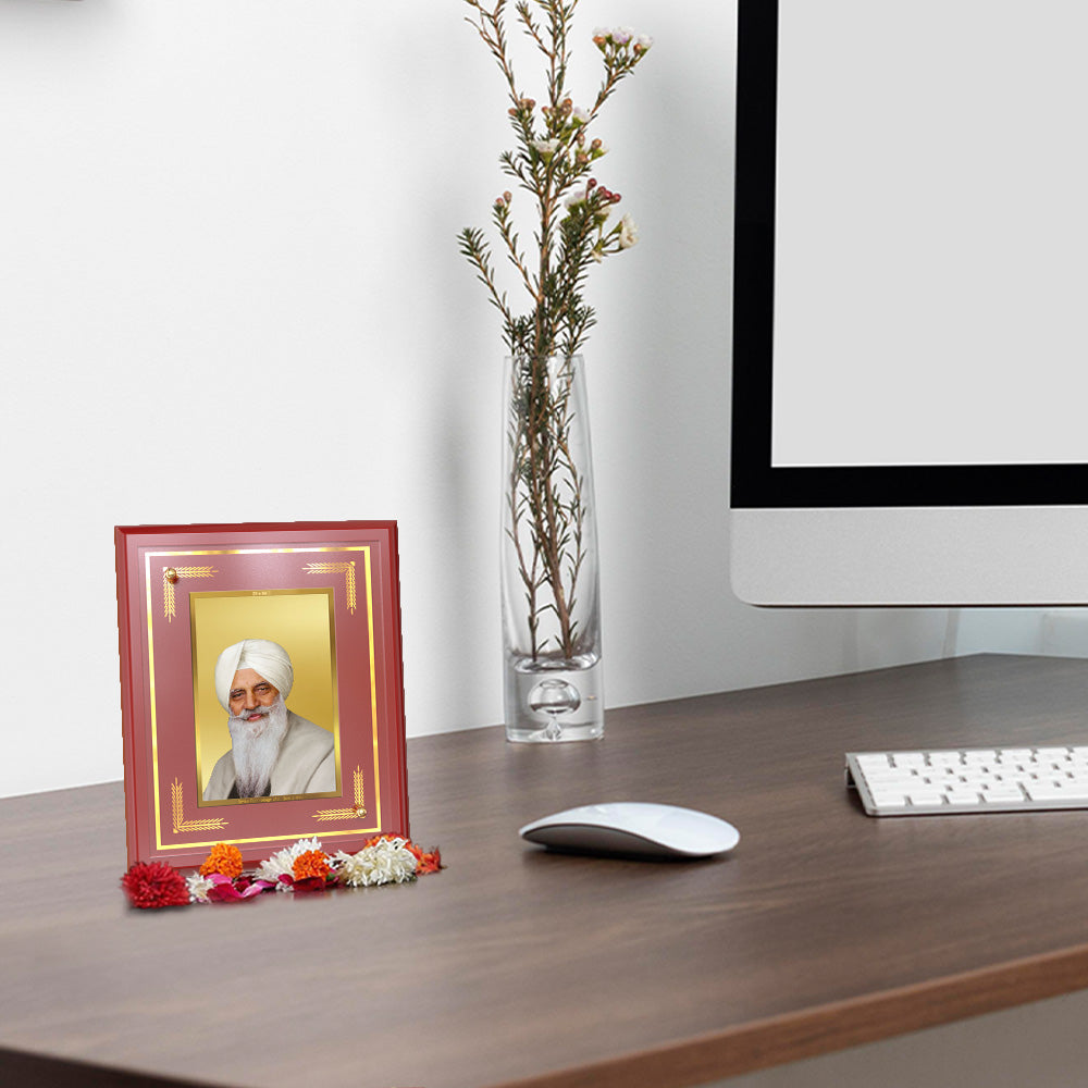 Baba Gurinder Singh Ji | Spiritual Master of Radha Soami Satsang Beas Wall and Tabletop Photo Frame in 24K Gold Plated Foil