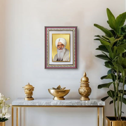 Baba Gurinder Singh Ji | Spiritual Master of Radha Soami Satsang Beas Wall and Tabletop Photo Frame in 24K Gold Plated Foil