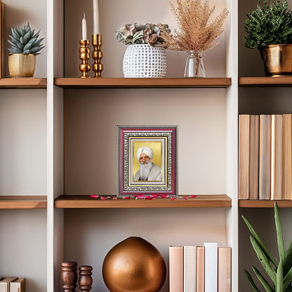 Baba Gurinder Singh Ji Maharaj | Spiritual Master of Radha Soami Satsang Beas Wall & Tabletop Frame in 24K Gold Plated Foil