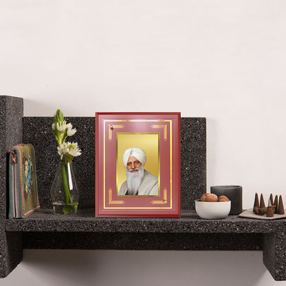 Baba Gurinder Singh Ji | Spiritual Master of Radha Soami Satsang Beas Wall and Tabletop Photo Frame in 24K Gold Plated Foil