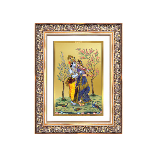 Radha Krishna | Divine Love Eternal Wall Mount Photo Frame in 24K Gold Plated Foil