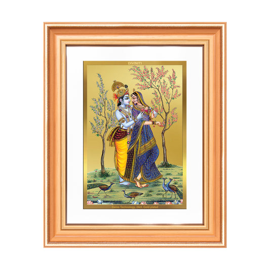 Radha Krishna | Divine Love Eternal Wall Mount Photo Frame in 24K Gold Plated Foil