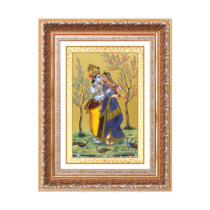 Radha Krishna | Divine Love Eternal Wall Mount Photo Frame in 24K Gold Plated Foil