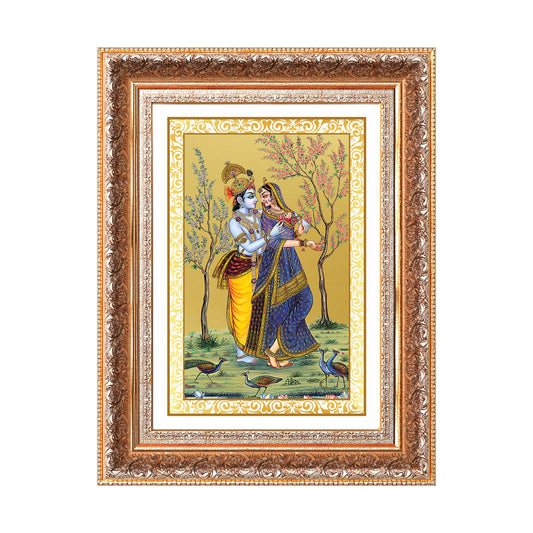 Radha Krishna | Divine Love Eternal Wall Mount Photo Frame in 24K Gold Plated Foil