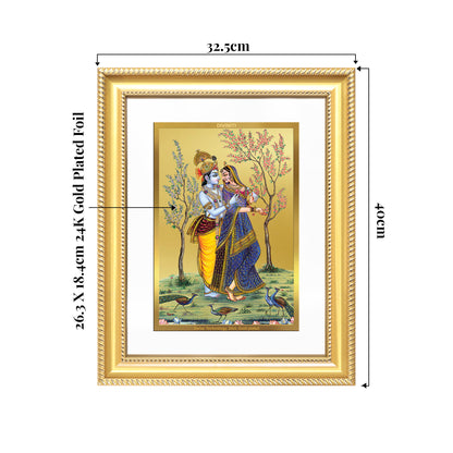 Radha Krishna | Divine Love Eternal Wall Mount Photo Frame in 24K Gold Plated Foil