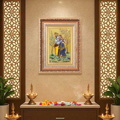 Radha Krishna | Divine Love Eternal Wall Mount Photo Frame in 24K Gold Plated Foil