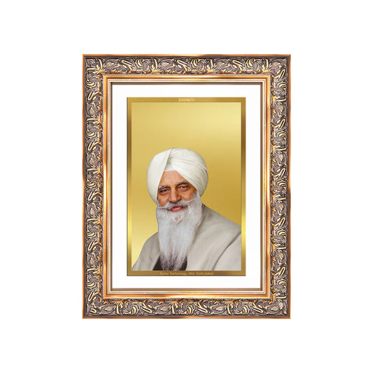Baba Gurinder Singh Ji Maharaj | Spiritual Master of Radha Soami Satsang Beas Wall Mount Photo Frame in 24K Gold Plated Foil
