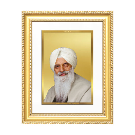 Baba Gurinder Singh Ji Maharaj | Spiritual Master of Radha Soami Satsang Beas Wall Mount Photo Frame in 24K Gold Plated Foil