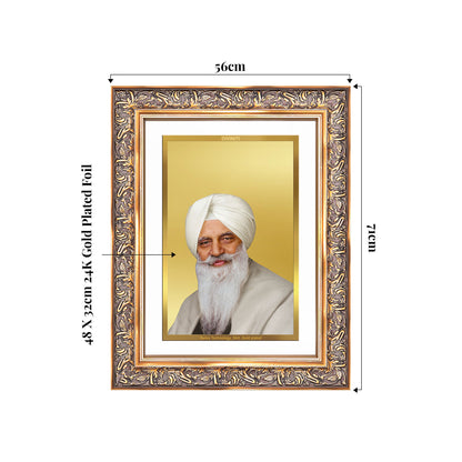 Baba Gurinder Singh Ji Maharaj | Spiritual Master of Radha Soami Satsang Beas Wall Mount Photo Frame in 24K Gold Plated Foil