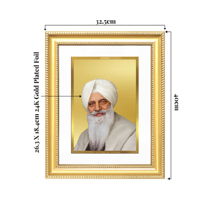 Baba Gurinder Singh Ji Maharaj | Spiritual Master of Radha Soami Satsang Beas Wall Mount Photo Frame in 24K Gold Plated Foil