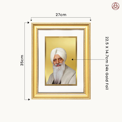 Baba Gurinder Singh Ji Maharaj | Spiritual Master of Radha Soami Satsang Beas Wall Photo Frame in 24K Gold Plated Foil