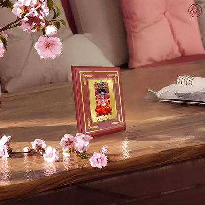 Sri Raghavendra Tirtha Swami | Revered Madhwa Saint Wall & Tabletop Photo Frame in 24K Gold Plated Foil