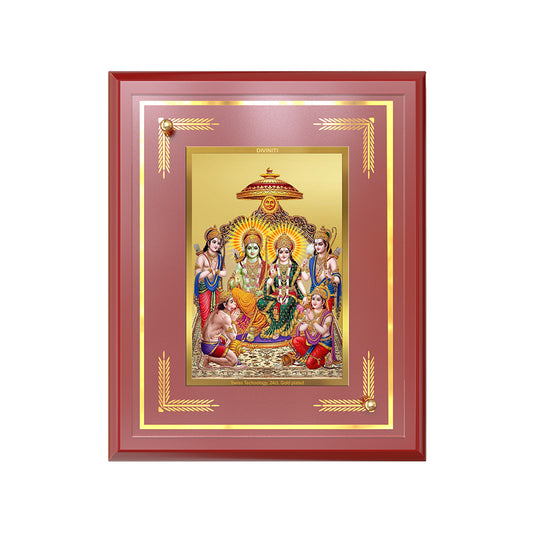 Ram Darbar | Divine Royal Family Wall and Tabletop Photo Frame in 24K Gold Plated Foil