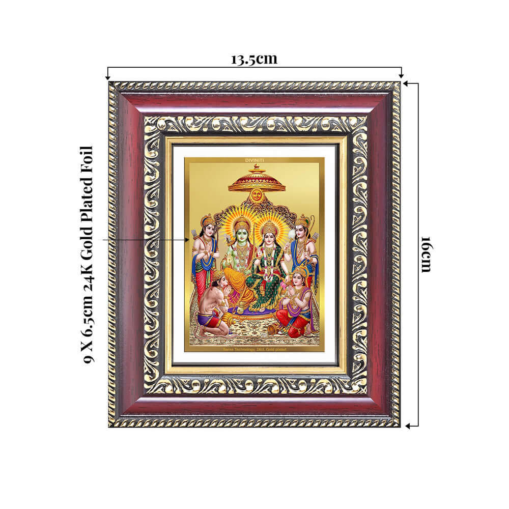 Ram Darbar Wall & Tabletop Frame for Home & Temple in 24K Gold Plated Foil