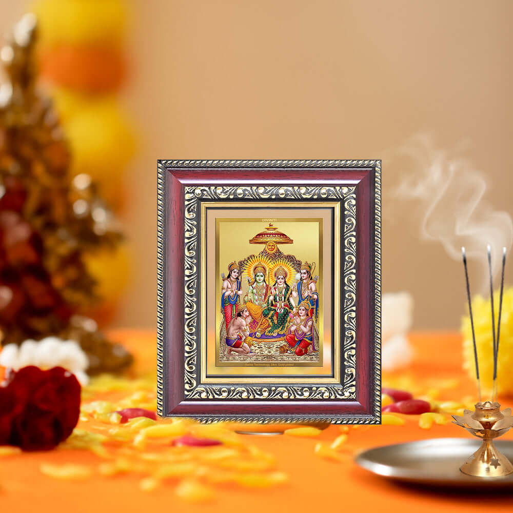 Ram Darbar Wall & Tabletop Frame for Home & Temple in 24K Gold Plated Foil