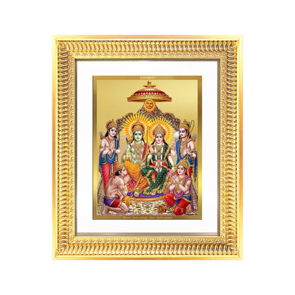Ram Darbar | Divine Royal Family Wall Mount Photo Frame in 24K Gold Plated Foil