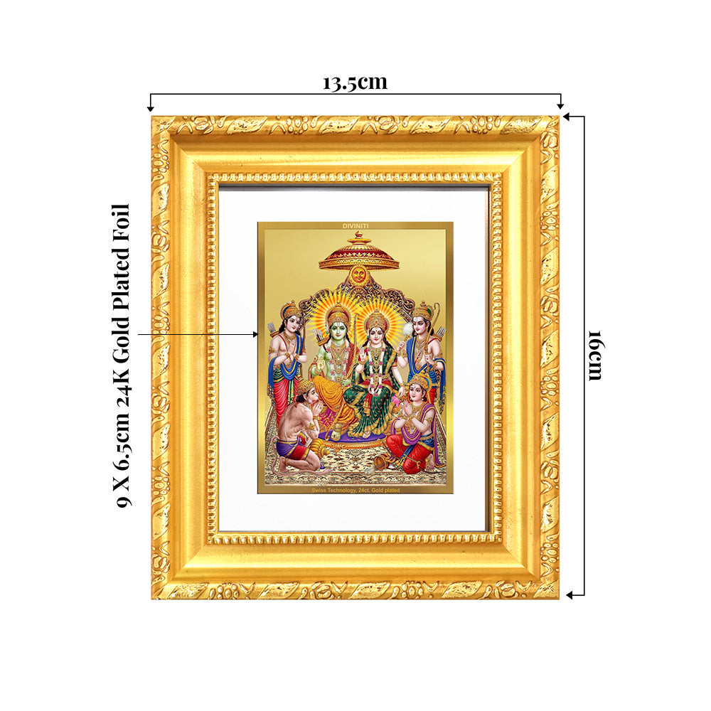 Ram Darbar | Divine Royal Family Wall & Tabletop Frame in 24K Gold Plated Foil