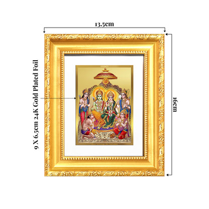 Ram Darbar | Divine Royal Family Wall & Tabletop Frame in 24K Gold Plated Foil