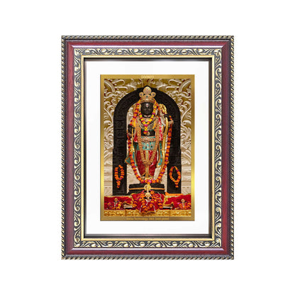 Ram Lalla with Arch | Divine Child m of Lord Ram at Ayodhya Temple Wall and Tabletop Photo Frame in 24K Gold Plated Foil