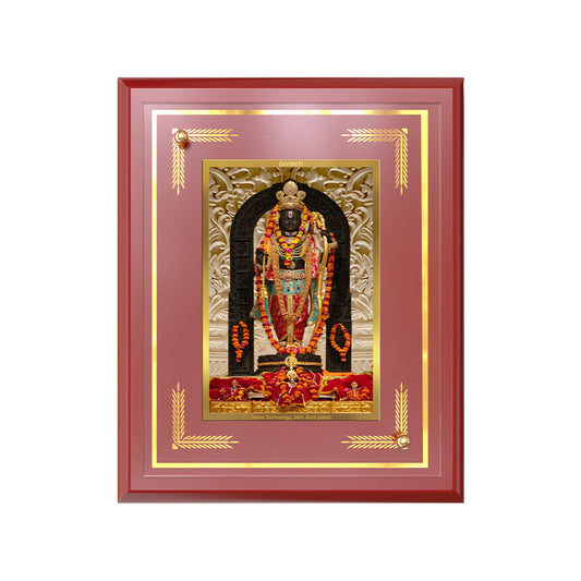 Ram Lalla with Arch | Divine Child m of Lord Ram at Ayodhya Temple Wall and Tabletop Photo Frame in 24K Gold Plated Foil