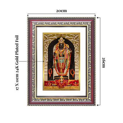 Ram Lalla with Arch | Divine Child m of Lord Ram at Ayodhya Temple Wall and Tabletop Photo Frame in 24K Gold Plated Foil