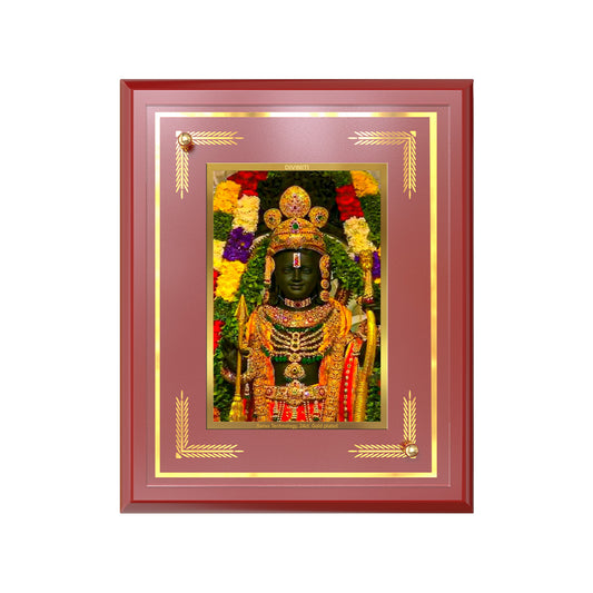Ram Lalla | Divine Child of Lord Ram at Ayodhya Temple Wall and Tabletop Photo Frame in 24K Gold Plated Foil
