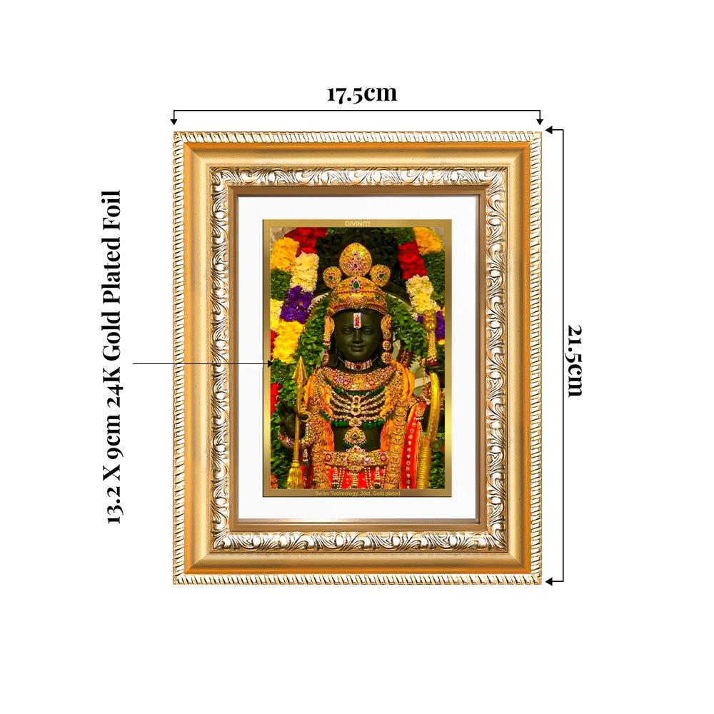 Ram Lalla Photo Frame in 24K Gold Plated Foil 