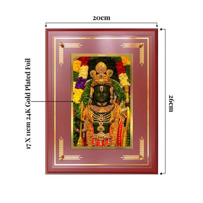 Ram Lalla | Divine Child of Lord Ram at Ayodhya Temple Wall and Tabletop Photo Frame in 24K Gold Plated Foil