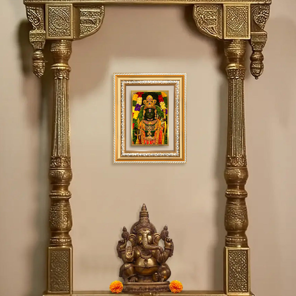 Ram Lalla Photo Frame in 24K Gold Plated Foil displayed on wall