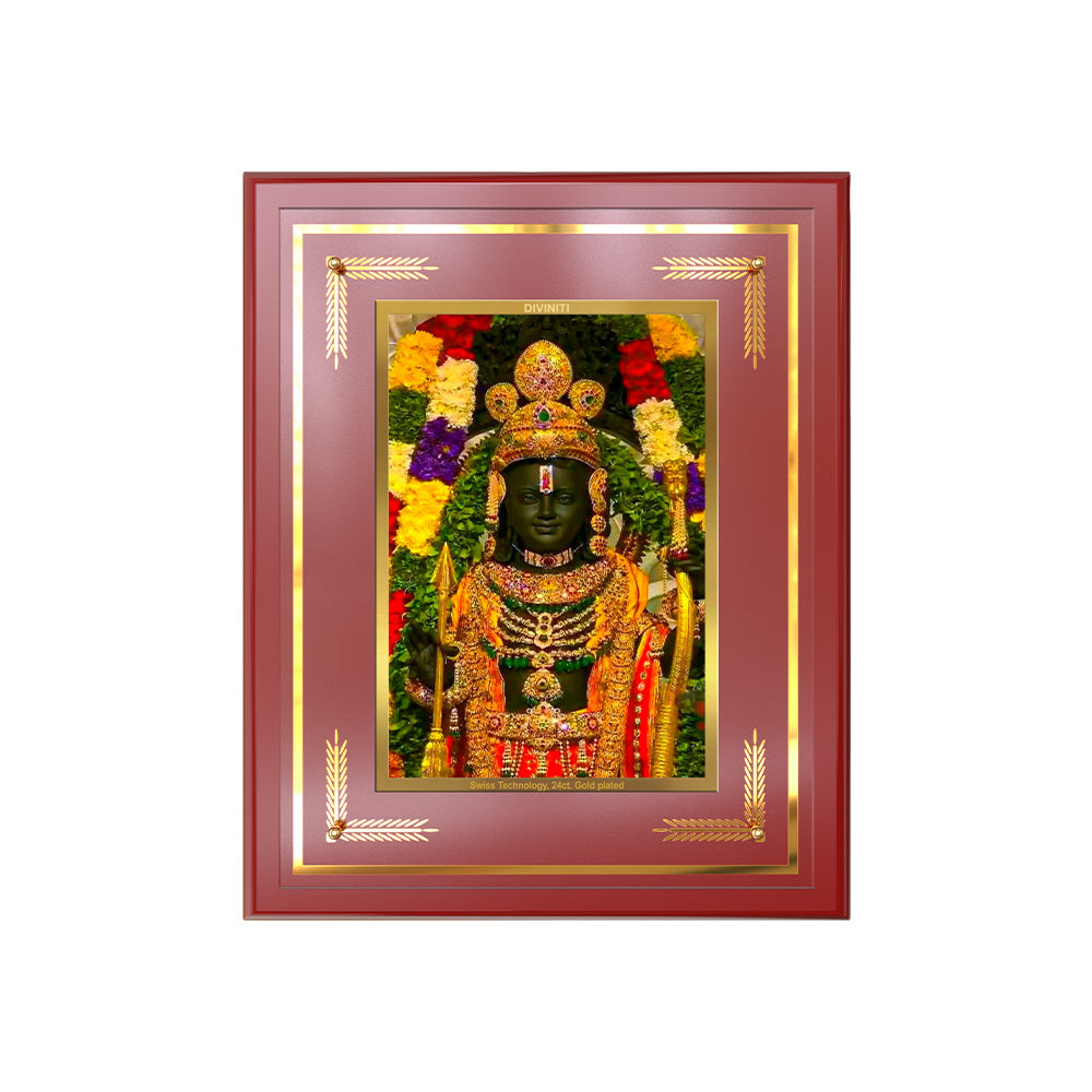 Ram Lalla | Divine Child Form of Lord Ram at Ayodhya Temple Wall & Tabletop Frame in 24K Gold Plated Foil