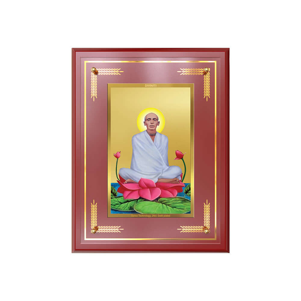 Saint Ram Thakur Photo Frame in 24K Gold Plated Foil.