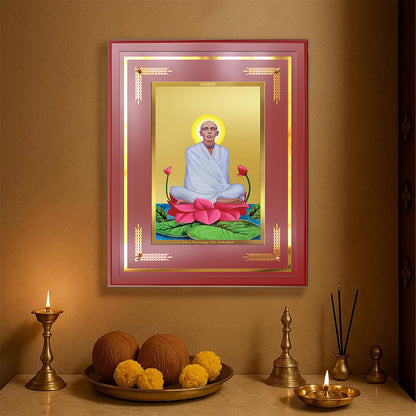 Saint Ram Thakur | Divine Mystic and Spiritual Master Wall & Tabletop Frame in 24K Gold Plated Foil